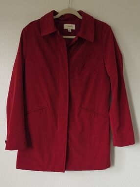 Merona Red Trench Coat - Classic Collared Design